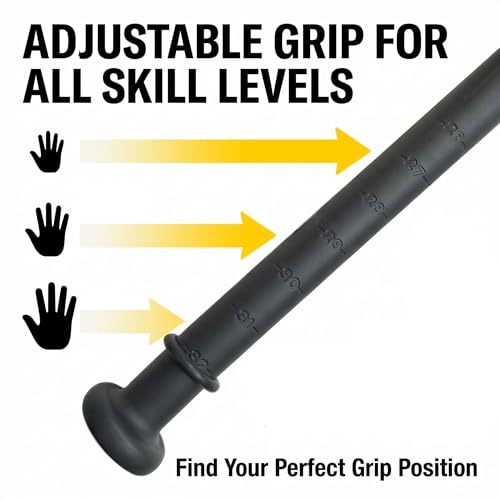 Baseball Swing Trainer Bat with 12 Soft Practice Balls & Carry Bag - Kinetic Chain Hitting Mechanics Tool with Adjustable Grip, Nylon Rope Centrifugal Force Corrector for All Skill Levels