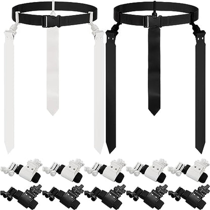 Hungdao 10/12 Players Flag Football Belts and Flags Adjustable Football Belts for Kids Teens Adults Team Training Sport Event - color: Black, White