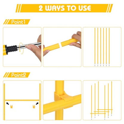 Agility Training Set with 3 Adjustable Speed Hurdles, 6 Poles, 1 Ladder, 12 Soccer Cones and Jump Rope, Footwork and Coordination Equipment for Soccer, Football, Basketball, Youth and Adults