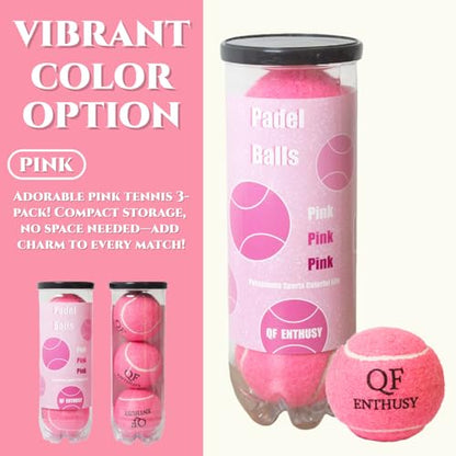 Pink Tennis Balls, 3 Pack Tennis, Suitable for Beginner, Training, Matches & Practice Sessions, Single Can(Pink)