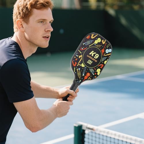 Pickleball Paddles, USAPA Approved Fiberglass Surface Pickleball Set with 2 Paddles and 4 Balls, Pickleball Paddles Set for Men Women with Carring Bag