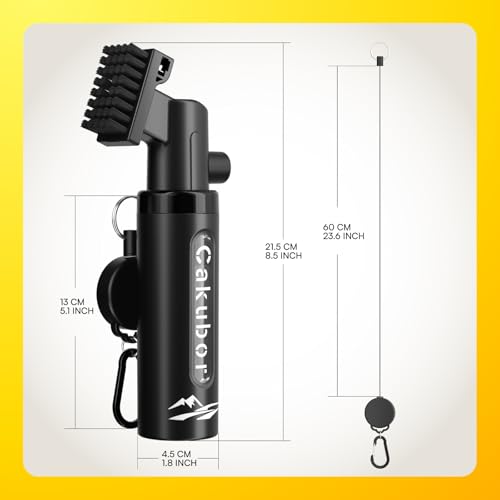 Pro Golf Club Cleaner: 4oz Water Bottle with Groove Cleaner, Heavy-Duty Retainer Clip, Large Nylon Bristles for Deep Clean, Ergonomic Button Design, Essential Golf Accessories & Gifts for Men