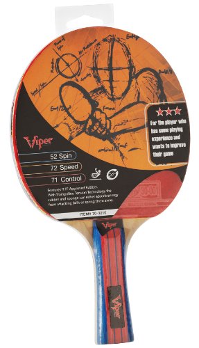 Viper Orbital Velocity Table Tennis Racket/Paddle, Red