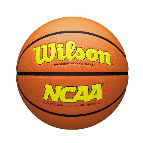 WILSON NCAA Evo NXT Official Indoor Game Basketballs - Sizes 6 and 7 - color: Optic Yellow/Orange, size: Size 6 - 28.5"