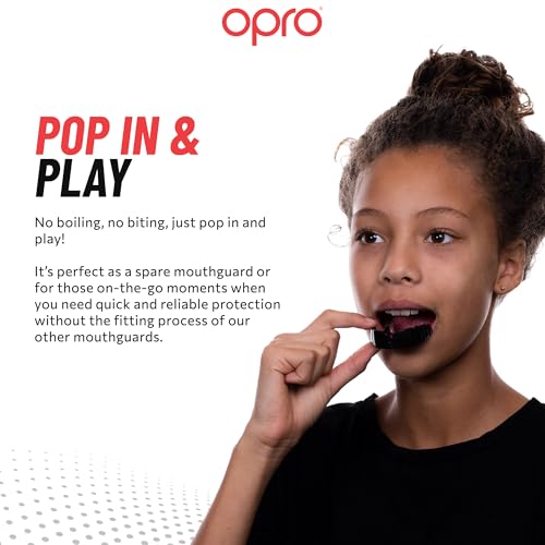 OPRO Snap-Fit Mouth Guard Instant Fit (Electric Blue) Adult Boxing Mouthguard for MMA & Impact Sports, Impact-Resistant Football Mouth Guard for Sports, Hockey & Rugby - Includes Case
