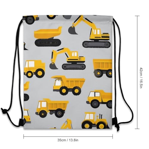 Beam Backpack Large Capacity Drawstring Sack Waterproof Sackpack for Basketball Volleyball Sports Gear Men Women, Construction Trucks Bags - color: Picture (747)