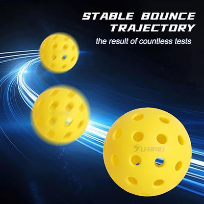 Pro-Grade 40-Hole Outdoor Pickleball Balls 3/4/12 Pack- Pro-Player Tested with Wind-Resistant Design, High-Visibility & 300+ Hit Suitable for Players of All Skill Levels