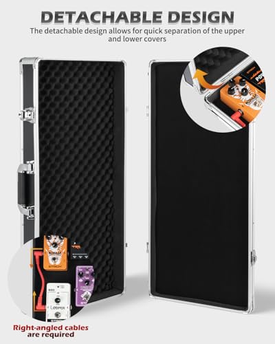 STRICH Guitar Pedal Case STANDARD 28, 27.5" x 11.8" x 4.3" Large Aluminum Locking Effect Pedal Case with Mounting Tape, Compatible with Single Pedals & Multi-Effects - size: STANDARD 28 (27.5" x 11.8" x 4.3")