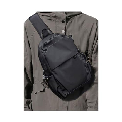 SEAFEW Medium Black Black Sling Bag for Men and Women - Sport Crossbody Backpack for Pickleball, Tennis, Racketball - color: Black-medium