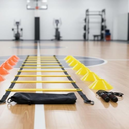 Football Footwork Training Gear Portable Soccer Training Equipment Set Multipurpose Speed Ladder and Cone Set for Children