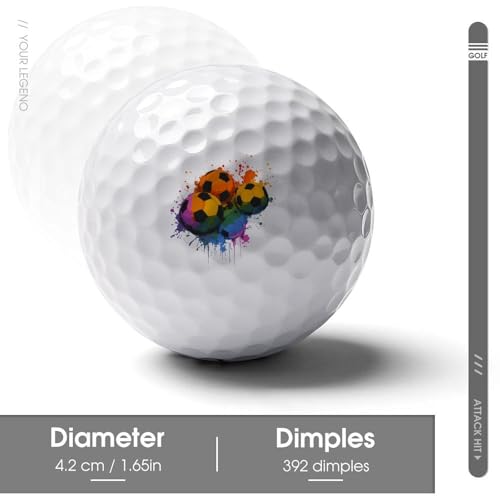 Colorful Football Sports Golf Ball Soft Feel Golf Practice Balls for Golfs Course Daily Training