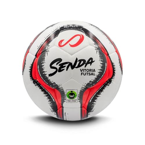 Senda Vitoria Premium Match Futsal Ball, Fair Trade Certified - color: Red/Grey, size: Size 3