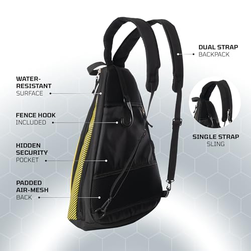 Pickleball Bag - Lightweight Pickleball Sling Bag, Storage for Paddles, Balls & Accessories - Travel-Ready Pickleball Gear Set