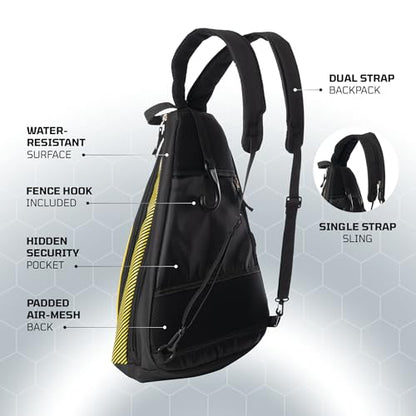 Pickleball Bag - Lightweight Pickleball Sling Bag, Storage for Paddles, Balls & Accessories - Travel-Ready Pickleball Gear Set