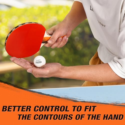 Ping Pong Paddles Set of 4, Ping Pong Paddles and Balls, Table Tennis Rackets Set Suitable for Indoor and Outdoor Games, Family Games