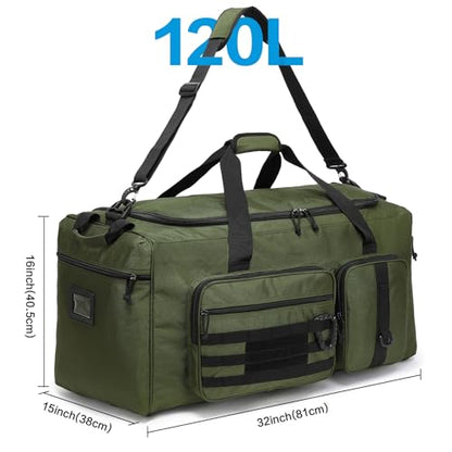 120L Extra Large Baseball Duffle Bag for Adult Softball Gym Bag with Shoe Compartment, Sports Duffel Bat Equipment Bag Coach Team Catchers Gear Bag for Hockey Football Basketball Soccer, Green - color: Green