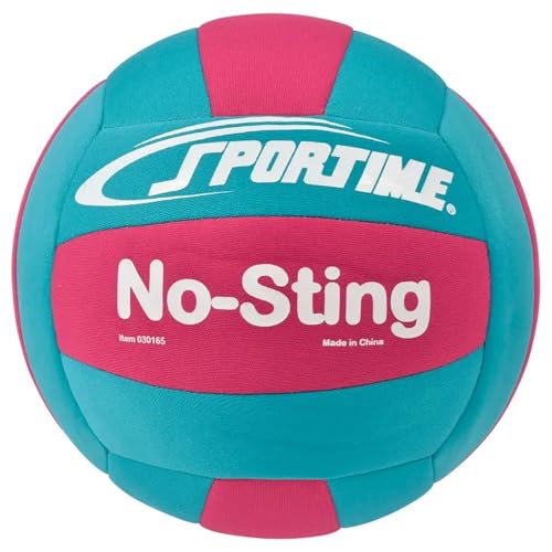 Sportime No-Sting Volleyball, 8 Ounces, Teal/Pink (Case Of 2)