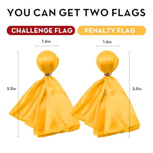 VKT 3Pcs Referee Set Football Yellow & Red Penalty Flags and Stainless Steel Whistle for Soccer Ref Umpire Coaches Halloween - color: Yellow