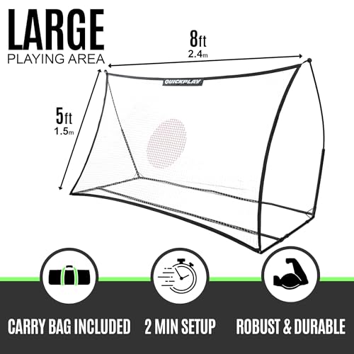 QUICKPLAY Spot Target Soccer Rebounder | Weather-Resistant Rebound Net with Carry Bag | Great for Passing, Receiving, and Trapping Practice | Ideal for Team or Solo Training - style: 8x5ft