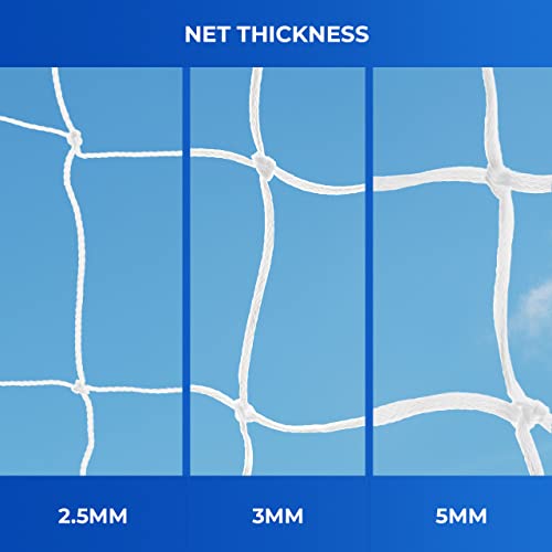 FORZA 16ft x 7ft Soccer Net - Single or Pair Soccer Nets | Replacement Soccer Goal Net for 16x7 Soccer Goals | White Mesh Net for Junior & Adult Soccer [Net Only] - style: Single Net [1x]