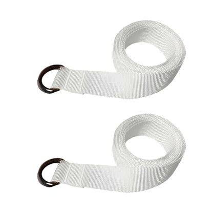 Web Football Belt with Two Stainless Steel D Rings 52" Football Pants Belt for Men Women Kids Youth Boys Girls - color: White