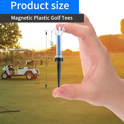 Magnetic Plastic Golf Tees, Professional Long Golf Tees 3 1/2, Premium 8 Prongs Design Enhanced Durability & Stability, Precision Height Markers for Perfect Trajectory, Golf Accessories for Men - style: 90mm 5packs