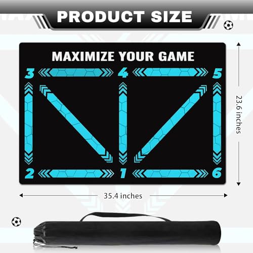 Britimes Soccer Training Mat Football Footstep Training Mat 35 * 24 in - color: Blue