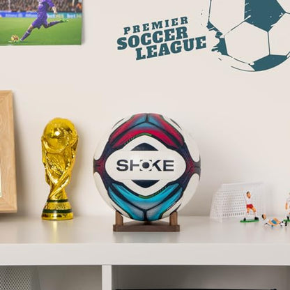 PUERSI Ball Holder Wall Mount Ball Stand Display Storage for Basketball Football Soccer Volleyball - color: Walnut-3 Pack
