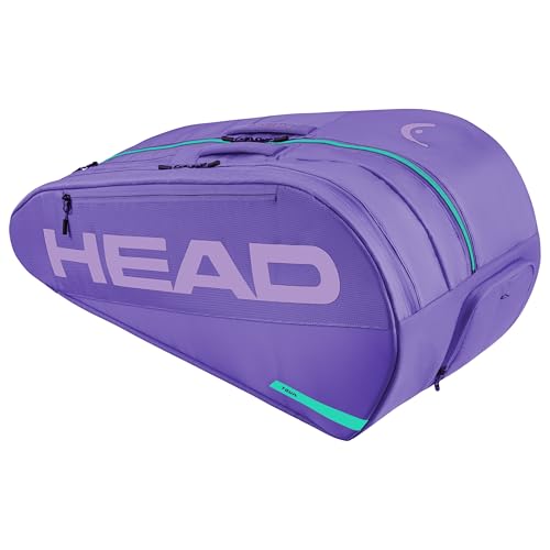 HEAD Tour Racquet Bag L (9R) Tennis Bag - Holds Up to 9 Racquets, CCT+ Climate Control Technology, 2 Main Compartments, Shoe Pocket & Backpack Carry System - color: Purple
