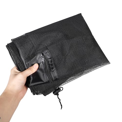 Large Capacity Mesh Drawstring Ball Bag with Pocket Heavy-duty Basketball Soccer Volleyball Storage Single Shoulder Sports Equipment Carrying Sack for Team Training