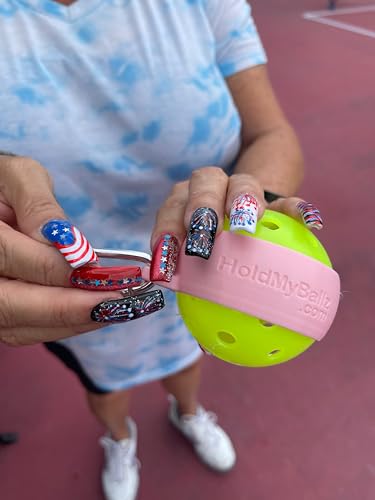 Pickleball Holder | Easily Attach Pickleballs | Ultimate Gift | 2-Pack - color: Pink