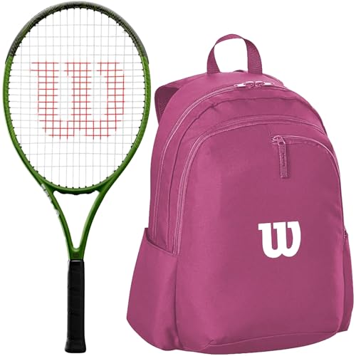 Wilson Blade Feel Comp Jr Tennis Racquet Bundled w a Tennis Bag or Backpack - color: Pink Advantage 2.5 Backpack, size: 25 Inch Racquet