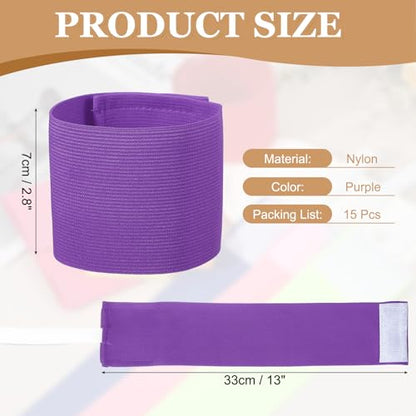Captain Armbands, Adjustable Leader Arm Bands for Soccer Elastic Team Sport Arm Band-Fitting for Football/Volleyball/Rugby - color: Purple