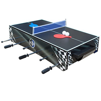 KICK Convoy 40" 4-in-1 Mini Tabletop Multi Game Table – Foosball, American Football, Push-Hockey and Ping Pong