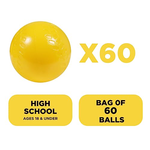 Furlihong Ping Pong Size Training Balls for 692BH Baseball Pitching Machine, 60 PCS/Pack