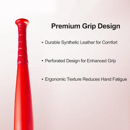 Baseball Bat, Aluminum One Hand 17-Inch Training Bat, Softball Bat, Home/Car/Self Defense, Batting Practice, Aluminum Bat, Truck Tire Checker Bat - color: Neon Red