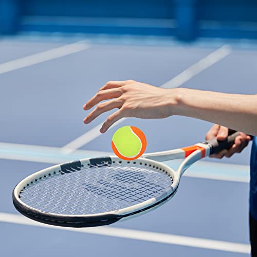 URBEST Tennis Ball 12 Packs Training Tennis Balls Practice Balls for Novice Player, Pet Dog Playing Balls with Mesh Carry Bag - color: Yellow-orange
