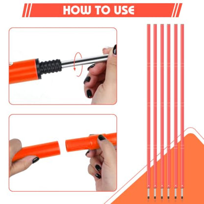 Agility Training Poles Equipment Soccer Training Equipment Includes 6 Agility Poles,Agility Ladder, 10 Soccer Cones,Jump Rope for Speed Training, Soccer Training, Basketball Athletes & Kids - color: Orange