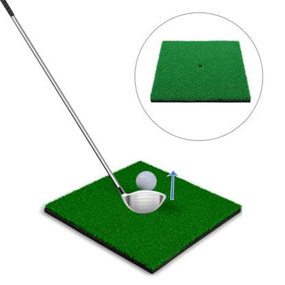 Healifty Golf Practice Mat and Hitting Mat 30x30cm Dark Green Golfing Training Aid Indoor Use for Backyard and Home Practice