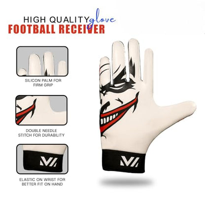 Enemio Football Gloves Adult Men, Youth Kids Football Gloves with Super Sticky Grip, Receiver Glove Ideal for Boys Ages 8–12 and Up - size: Youth Large