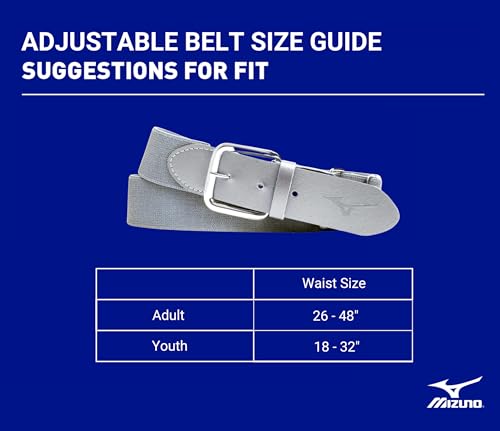 Mizuno Classic Elastic Baseball/Softball Belt | Youth and Adult - color: Navy, size: Youth OSFM