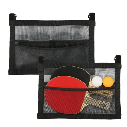 Ping Pong Paddle Case with Breathable Mesh Storage Bag, Under Table Ping Pong Ball Holder Container, Portable Table Tennis Ball Storage Organizer for Pickleball Paddles & Sports Accessories