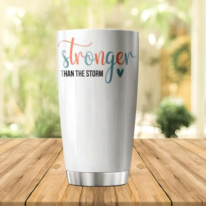 CUBICER Stronger Than The Storm Inspirational Quote 20 Oz Stainless Steel Tumbler For Women Motivational Gift Travel Mug Coffee Iced Drink Hot Cool Heat Tea Bottle Outdoor Insulated - color: Motivational Quote D0