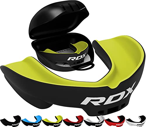 RDX Mouth Guard for Boxing MMA Kickboxing Muay Thai Judo Karate - Adult Gum Shield Mouthpiece Jaw Protector with Storage Case, Martial Arts Football Lacrosse Hockey Contact Sports - Above 12 Years Age - color: Green, size: Adult Above 12 Year
