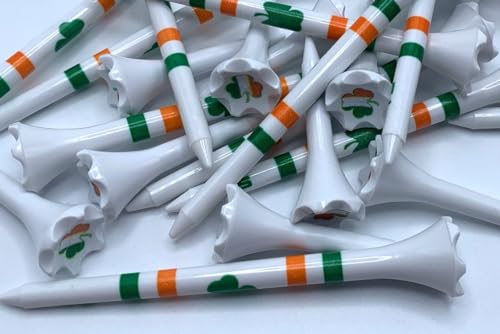 Premium Golf Tees Plastic Combo Length Pack of 50 includes (40 Count) Plastic Golf Tees + (10 Count) 1½ Plastic Short Tees for Irons, Hybrids, Par Threes