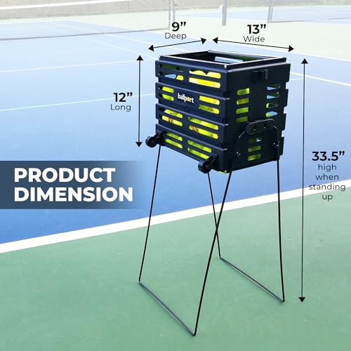 Tourna Ballport Deluxe Tennis Ball Hopper with Wheels - style: Black