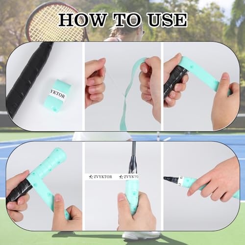 Tennis Racket Grip Tape, Ultra Thin Tacky Tennis Overgrip for Sweat Absorption & Control – Durable Anti-Slip Replacement Grip for Tennis, Badminton & Pickleball (3 Pack) - color: CAT GREEN