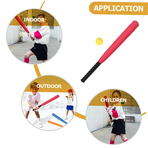 EVA Baseball Bat Red with Net Bag Outdoor Training Baseball for Boys and Enhances Batting Skills Hand Eye Coordination Parent Interactive Sports