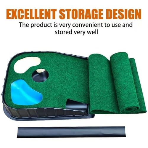 Indoor and Outdoor Golf Practice Putting Green, Portable Home Office Golf Training mat, Includes 6 Double-Layer Golf Practice Balls
