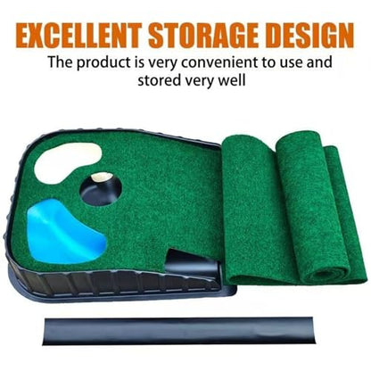 Indoor and Outdoor Golf Practice Putting Green, Portable Home Office Golf Training mat, Includes 6 Double-Layer Golf Practice Balls